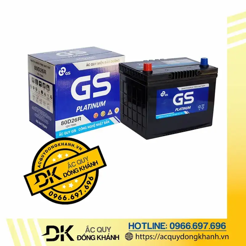 Tổng quan chi tiết về ắc quy GS MF 80D26R 12V 70Ah