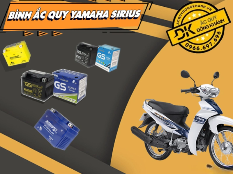 Các loại bình ắc quy cho xe sirius