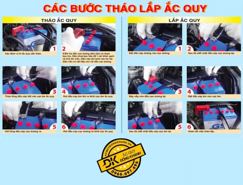 hướng dẫn tháo lắp ắc quy cho xe toyota