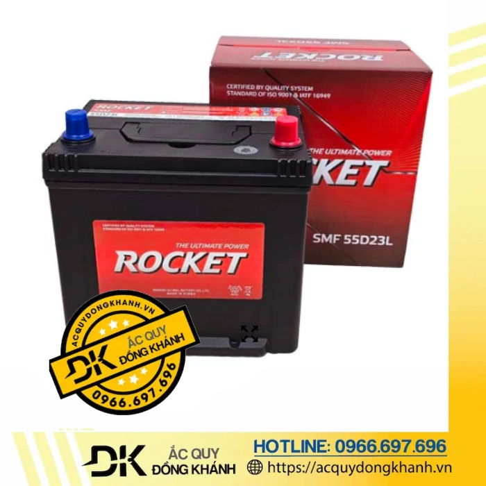 Bình Ắc Quy ROCKET 60Ah 12V SMF 55D23L Bình Ắc Quy ROCKET 60Ah 12V SMF 55D23L