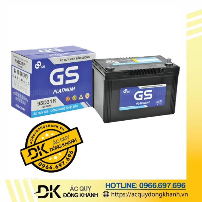 Ắc Quy GS 95D31R 12V 80Ah Ắc Quy GS 95D31R 12V 80Ah