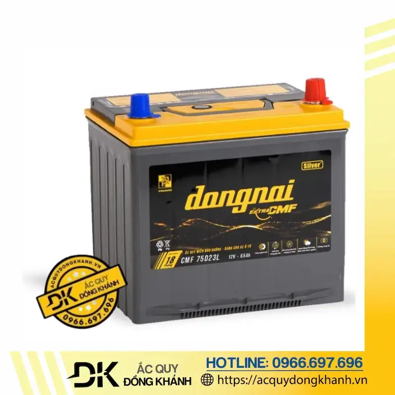 Thông số kỹ thuật của  ắc quy Extra CMF 75D23L Đồng Nai 12V 65Ah