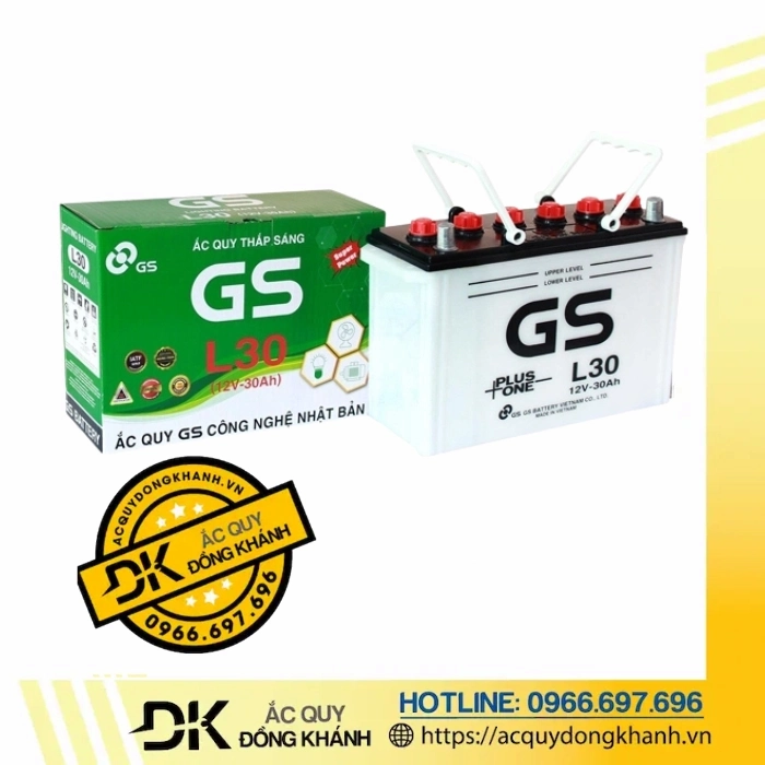 Ắc quy GS 12V 30AH L30 Ắc quy GS 12V 30AH L30