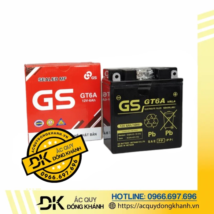 Ắc Quy GS 12V 6Ah MF GT6A Ắc Quy GS 12V 6Ah MF GT6A