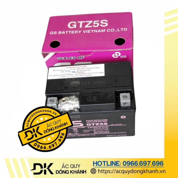 Bình Ắc Quy GS GTZ5S MF 12V 3,5Ah