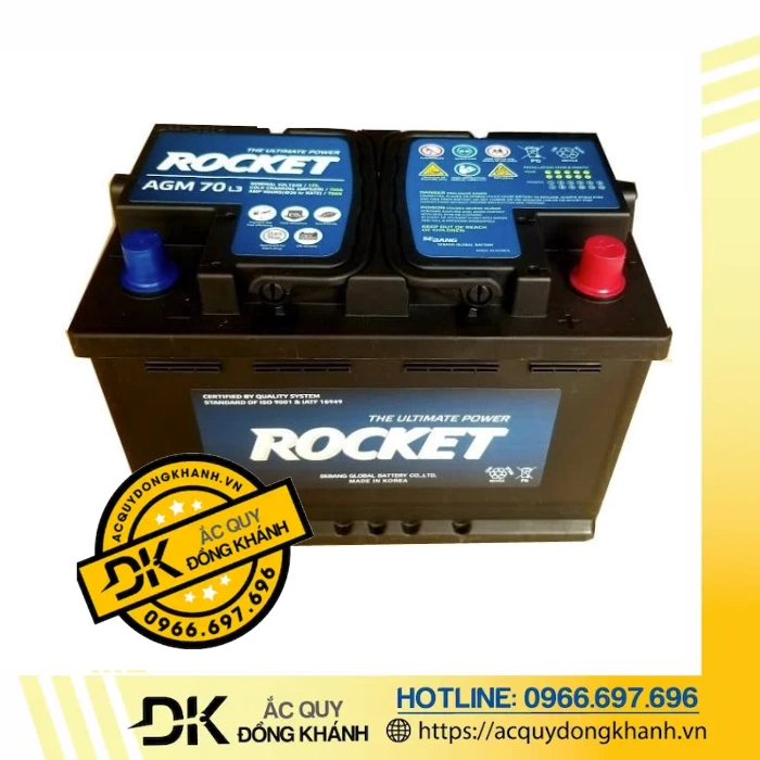 Ắc Quy Rocket AGM L3 12V 70AH Ắc Quy Rocket AGM L3 12V 70AH