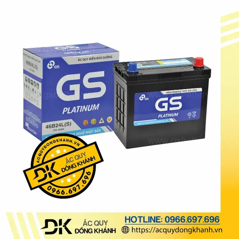 Tổng quan và thông số kỹ thuật bình acquy GS MF 46B24LS 12V 45Ah