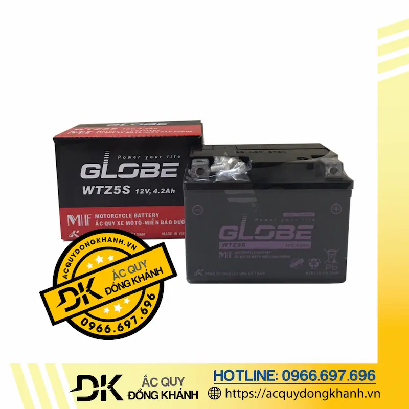 bình ắc quy globe wtz5s
