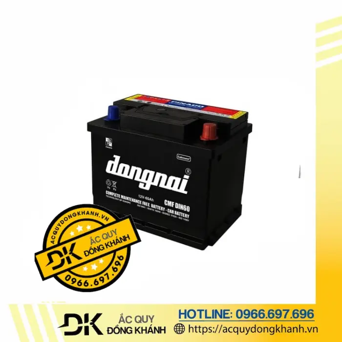 Thông số kỹ thuật chi tiết của Ắc quy Đồng Nai CMF DIN60 12V 60Ah 