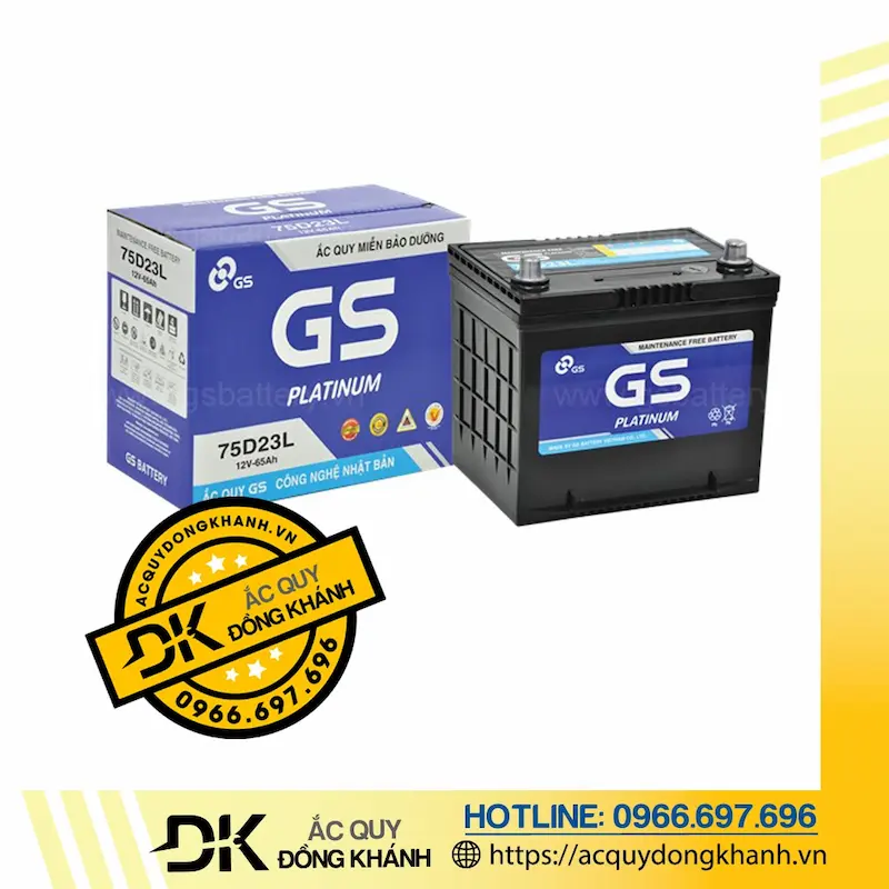 Bình Ắc Quy GS 12V 65Ah - MF 75D23L
