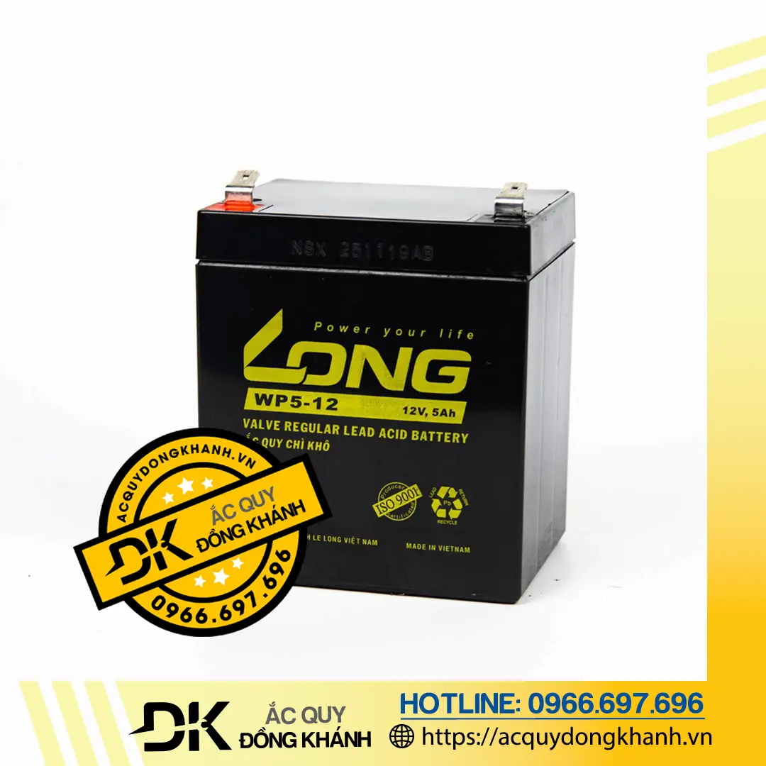 Ắc Quy GLOBE WP5-12 Long 12V - 5Ah