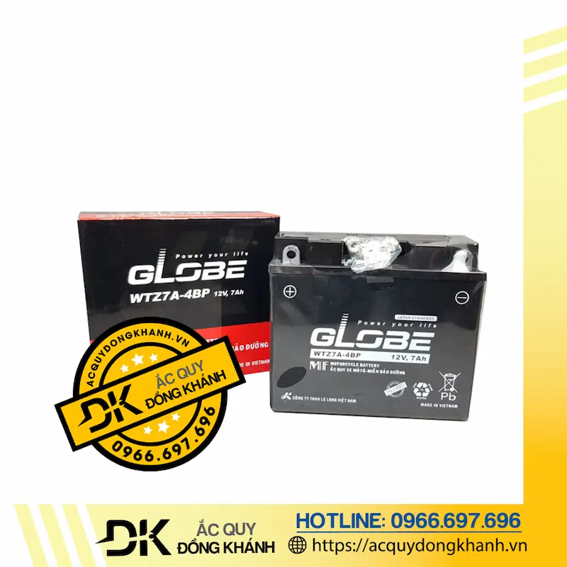 Ắc Quy GLOBE WTZ7A-4BP 12V - 7Ah 