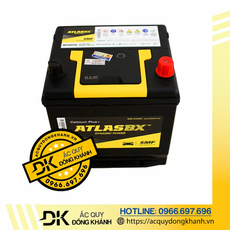 Bình Ắc Quy Atlas 50Ah 12V - MF50D20L
