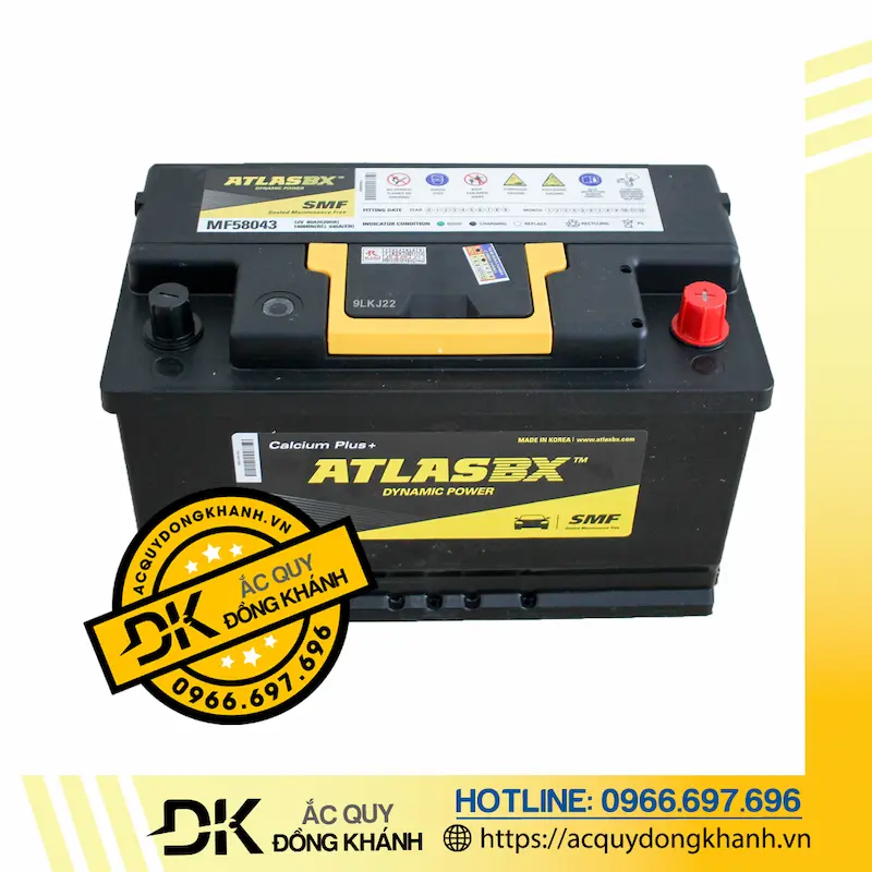 Ắc Quy Atlas Din MF58043 (DIN80) 12V - 80Ah